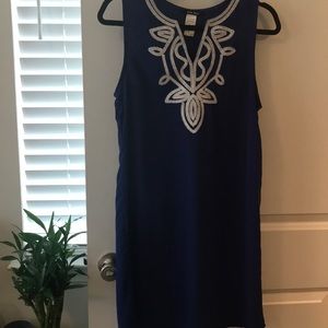 Blue and white boutique shift dress